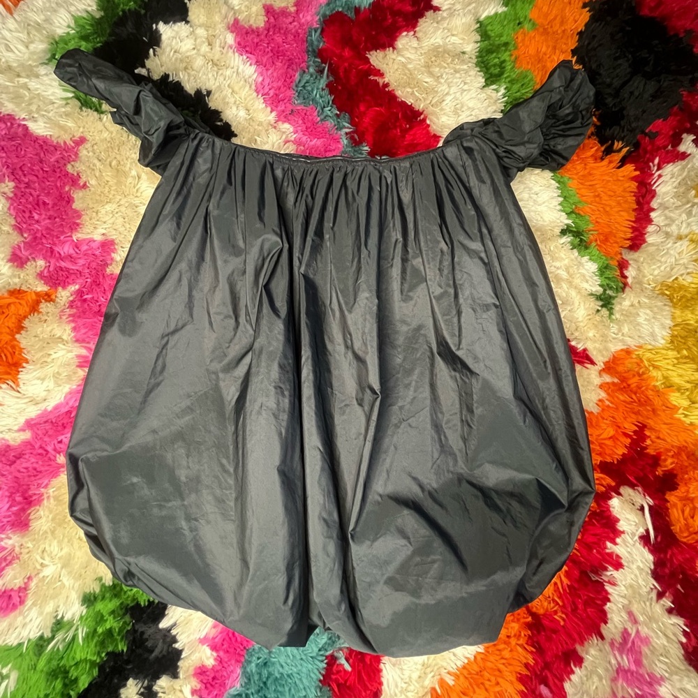 Off-Shoulder Black Balloon Dress